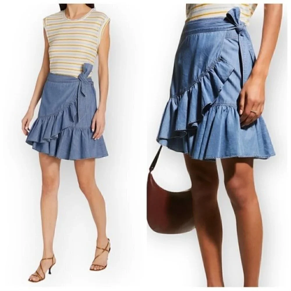 Veronica‎ beard Memphis Denim skirt, Size 0, NWT